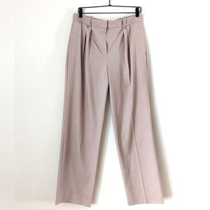 NWT MANGO, MNG, Khaki Wide Leg Trousers, Front Pleating, Tailored Fit, Size 8
